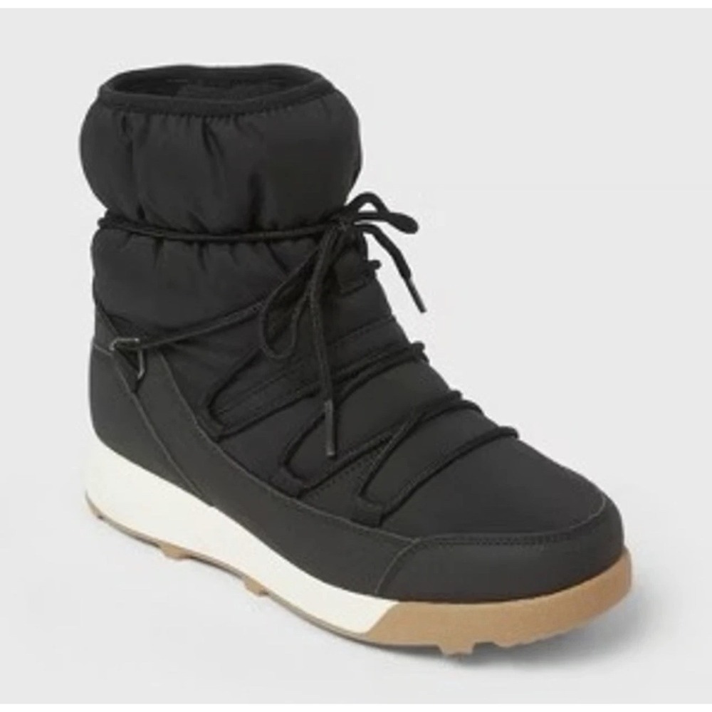 All in Motion Cara Winter Boots Women‎ 7 Memory Foam Water Proof Black Rain Snow